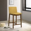 Vynxaria Yellow Dining Chairs - Mid-Century Vegan Leather Counter Seating - 2 of 4