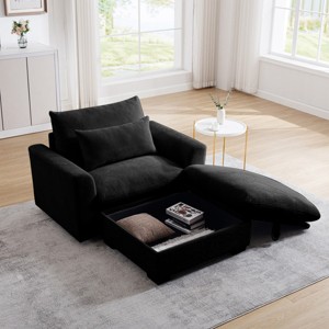 Corduroy Sofa Couch,Modular Sofa With Storage Ottoman,Deep Seat Couch,Sofa Couch For Living Room,Apartment-Cuddlewood - 1 of 4