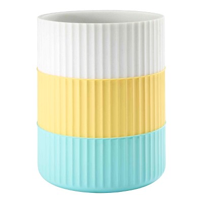 Izod Clubhouse Stripe Aqua Wastebasket