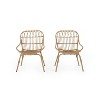 Okak Boho Patio Accent Chairs Upholstered Dining Chairs,Set of 2,Outdoor Faux Rattan Chairs for Backyard,Garden&Patio,,400lbs Max - 2 of 4