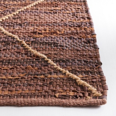 8' x 10' Brown and Natural Cotton Cowhide Handmade Rug