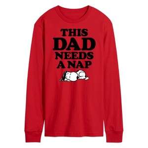 Men's - Peanuts - This Dad Needs A Nap Long Sleeve Graphic T-Shirt - 1 of 4