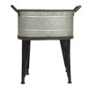 Storied Home Metal Buckets with Handles On Stand - Set of 3 : No Drainage, Rustic Silver Planters - 4 of 4