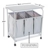 Hastings Home Rolling 3-Bin Laundry Sorter and Ironing Station - 29.5" x 18", Gray - 4 of 4