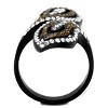 Slickblue Black Stainless Steel Leaf Ring with Smoked Quartz Center Stone, IP Finish, Women’s Sizes 5 to 10 - 3 of 4