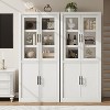 Tall Kitchen Pantry, Pantry Storage Cabinet with 2 Glass Doors & Adjustable Shelves, Farmhouse Freestanding Pantry Cupboard - 4 of 4