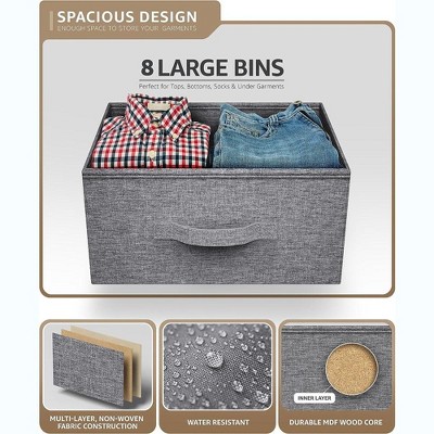 Sorbus Glam Nursery Black Dresser with 8 Fabric Drawers