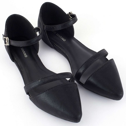 Mio Marino Women's Formal Flat Dress Shoes - Black Metallic, Size: 11 ...