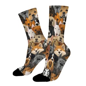 Doodle Dogs Puppy Women Printed Crew Socks Funny Funky Socks Soft Polyester Novelty Gifts for Artists Men - 1 of 1