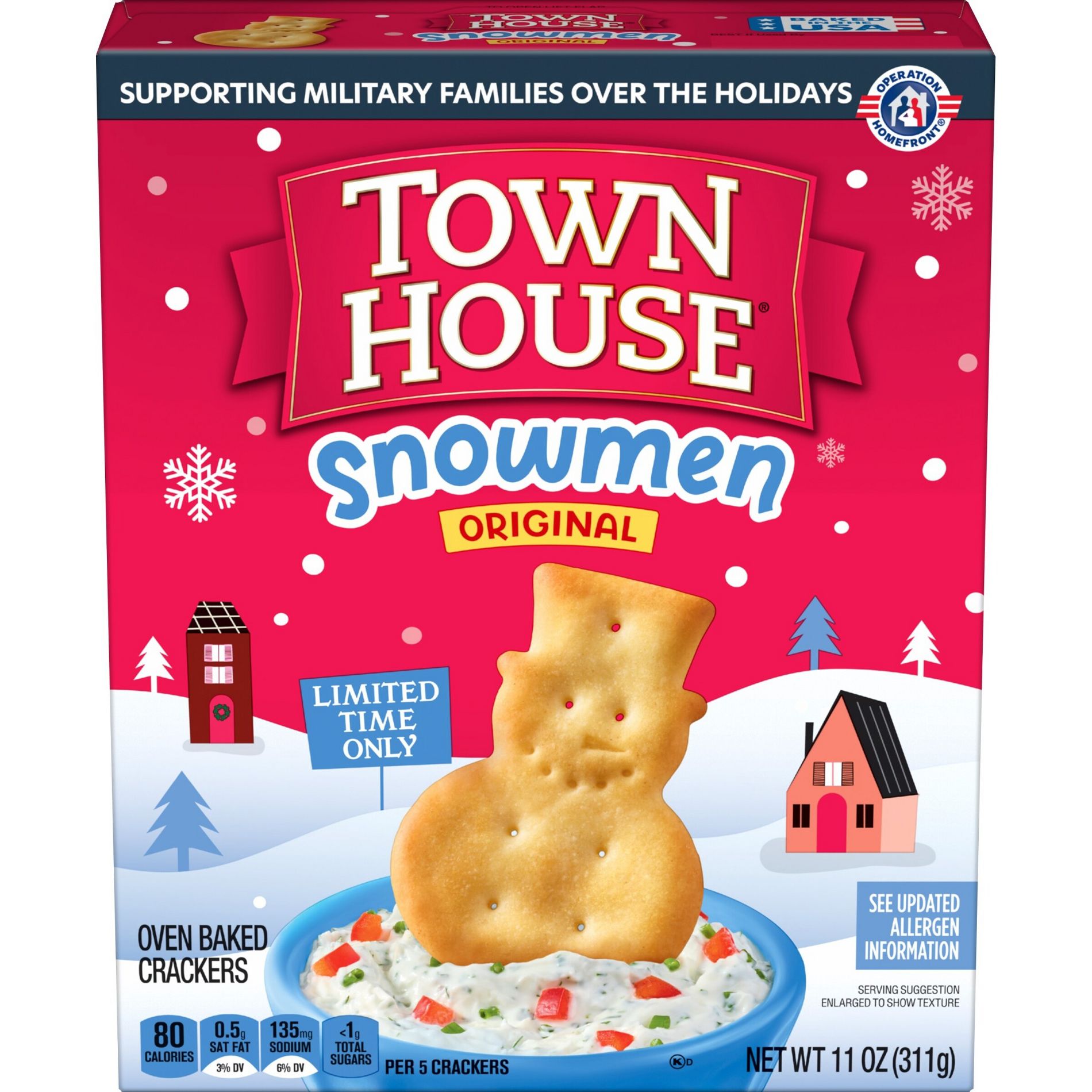 Town House Holiday Crackers Snowmen Original - 11oz