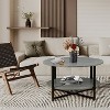 CAVINAS Coffee Tables for Living Room Round Coffee Table with 2-tier Storage and Black Metal Leg for Apartment - 4 of 4