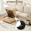 GDFStudio Callen Modern Corduroy Upholstered 4-Seater Sofa with Movable Console and Storage Ottoman - 4 of 4