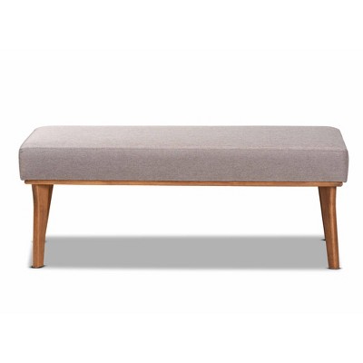 Odessa 47'' Walnut Brown Mid-Century Modern Upholstered Dining Bench