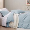 Sky Blue Duvet Cover Queen, 3 - Piece Set, Prewashed Cotton - Like, 90x90 Inch with Zipper, 2 Pillow Shams, No Comforter Included - 4 of 4