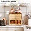 MOEPISY Bamboo Bread Box for Kitchen Countertop, 2 Tier Roll-Top Bread Bin, Natural - 2 of 4