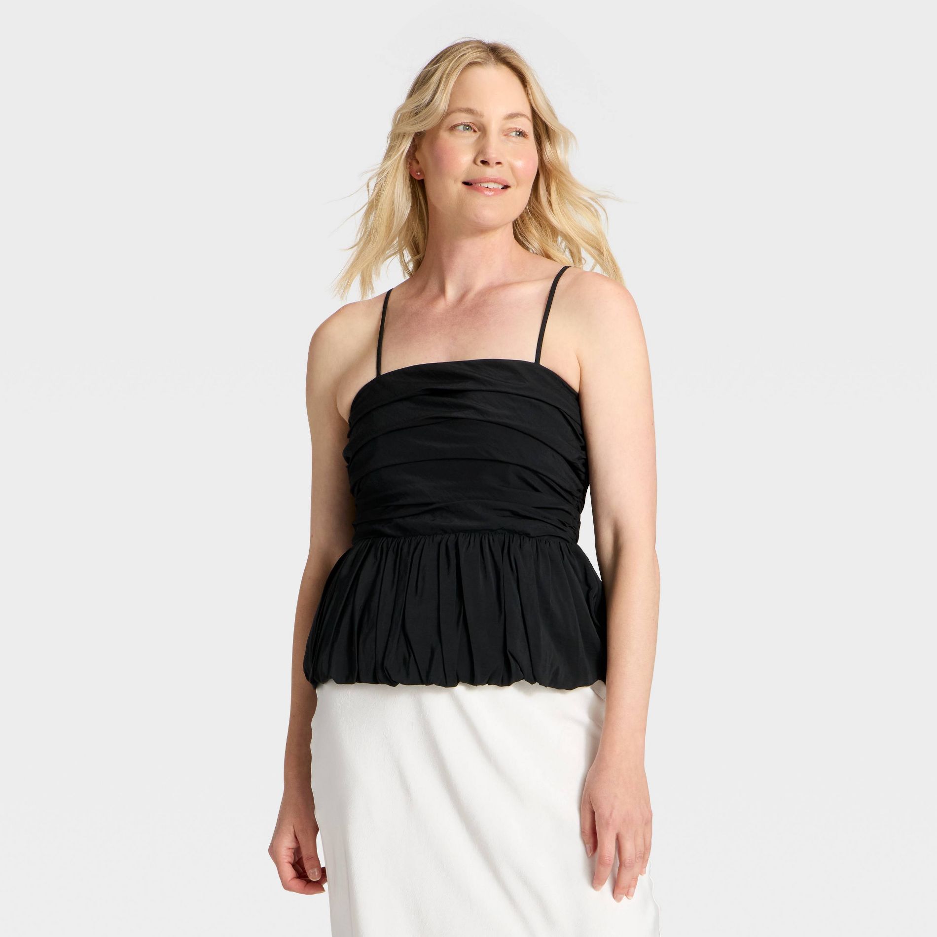 Women's Ruched Peplum Cami Top - A New Day™