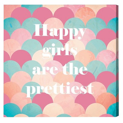 20" x 20" Happy Girls Fashion and Glam Unframed Canvas Wall Art in Gold - Unbranded