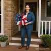 Rustic Burlap Patriotic 22" Wreath, American Flag Style 4th of July Front Door Home Decor| OrnamentallyYou - 4 of 4