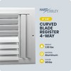 Hart & Cooley 8"x8" Aluminum Curved Blade Register, Multi-Shutter Damper, 4-Way - 2 of 4