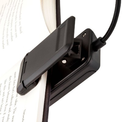 Black Quad LED Clip-On Reading Light with Flexible Neck