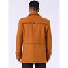 INSPIRE CHIC Men's Zipper Single Breasted Winter Business Scarf Collar Mid-Length Overcoat - 3 of 4