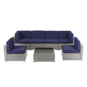 Sonkuki 7-Piece Patio Conversation Sofa Set - 1 of 4