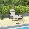 Kumasinova Outdoor Chaise Lounge Tanning Chair with Awning,Adjustable Folding Lounge Chair Patio Long Chaise for Beach,Camping&Hiking,Set of 1/2 - 2 of 4