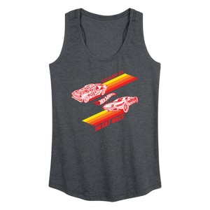 Women's - Hot Wheels - Valentine's You Make My Heart Race Graphic Racerback Tank - 1 of 4