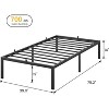 14 Inch Twin Bed Frame Metal Platform, Twin Bed Frame with Ample Storage, No Box Spring Needed and Steel Slat Support, Easy Assembly, Black - 2 of 4