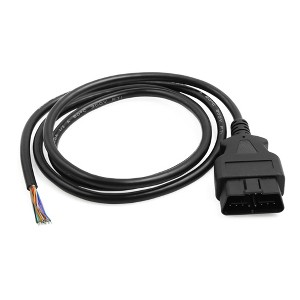 Unique Bargains 16 Pin OBDII Diagnostic Adapter Male Connector Cable Tool for Reading Diagnostics 1.81" Black 1PC - 1 of 4