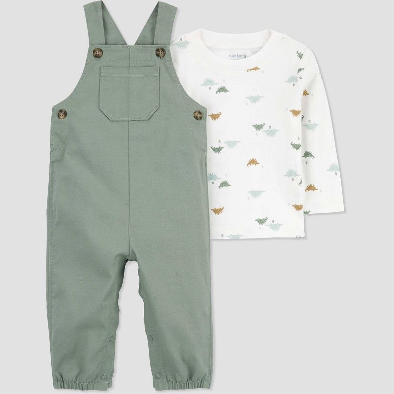 Carter&#39;s Just One You&#174; Baby Boys&#39; Top &#38; Overalls Set - Green, 4 of 8