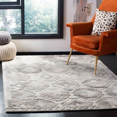 Gray Hand-Tufted Wool Rectangular Area Rug, 5' x 8'