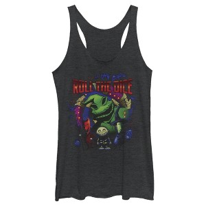 Women's The Nightmare Before Christmas Halloween Oogie Roll The Dice Racerback Tank Top - 1 of 4