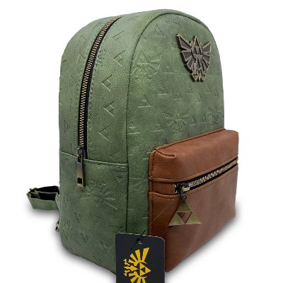 Nintendo The Legend of Zelda Leather 11&#34; Mini Backpack - Green/Brown_4