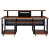PAGED Computer Desk Modern Music Desk with Open Storage Shelves, Keyboard Tray and Hooks for Work - 4 of 4