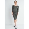 Hello Miz Women's Scoop Neck Ruched Bodycon Maternity Dress - 4 of 4