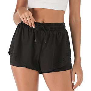 Anna-Kaci Active Women's Running Shorts Double Layer Fitness Workout Athletic Shorts - 1 of 4