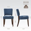 Set of 2 Mid-Century Modern Upholstered Dining Chairs with Wood Legs, Fabric Kitchen Side Chairs with Back for Dining Room or Restaurant - 4 of 4