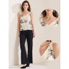 INSPIRE CHIC Women's V Neck Sleeveless Floral Satin Cami Top - 2 of 4