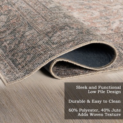 Hillstone Brown Rectangular Synthetic Vintage Medallion Area Rug