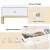 Kumasinova 38" Narrow Console Table with Drawers,Modern Entryway Table with Striped Design,Sofa Table with Metal Base,Console Tables for Entryway - 3 of 4