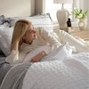 King Size Lightweight Bedspreads with Basket Weave Pattern, Soft White Quilt Coverlet for All Seasons 106x 96 - 3 of 4