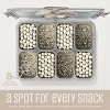 LunaLulinlk 8-compartment tray with lid, portable snack tray with handles and plates, cream, 2-Pack - 4 of 4