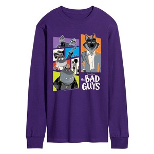 Men's - The Bad Guys - Mr. Wolf and Friends Collage Long Sleeve Graphic T-Shirt - 1 of 2