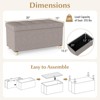 Costway 1/2 PCS 30” Storage Ottoman Bench with Tray Rubber Wood Legs for Small Space Entryway Gray/Beige - 3 of 4
