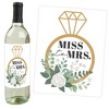 Big Dot of Happiness Boho Botanical Bride - Greenery Bridal Shower & Wedding Party Decorations - Wine Bottle Label Stickers - Set of 4 - 2 of 4