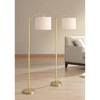 360 Lighting Rayna Farmhouse Rustic 61 1/2" Tall Standing Floor Lamps Set of 2 Lights Downbridge Arc Foot Switch Metal Warm Gold Finish Living Room - 2 of 4