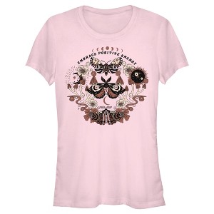 Juniors Womens Lost Gods Positive Energy Moths T-Shirt - 1 of 4
