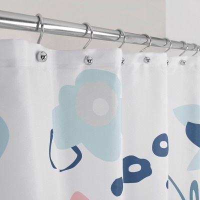 Summer Flower Multicolor Polyester Fabric Shower Curtain