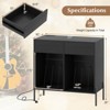Costway Large Record Player Stand with Charging Station Storage Compartments & 2 Drawers White/Black - 2 of 4
